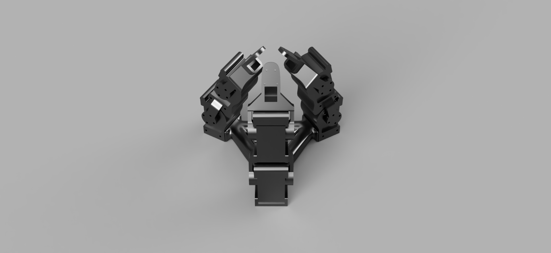 CAD rendering of a radial three-finger articulated gripper concept