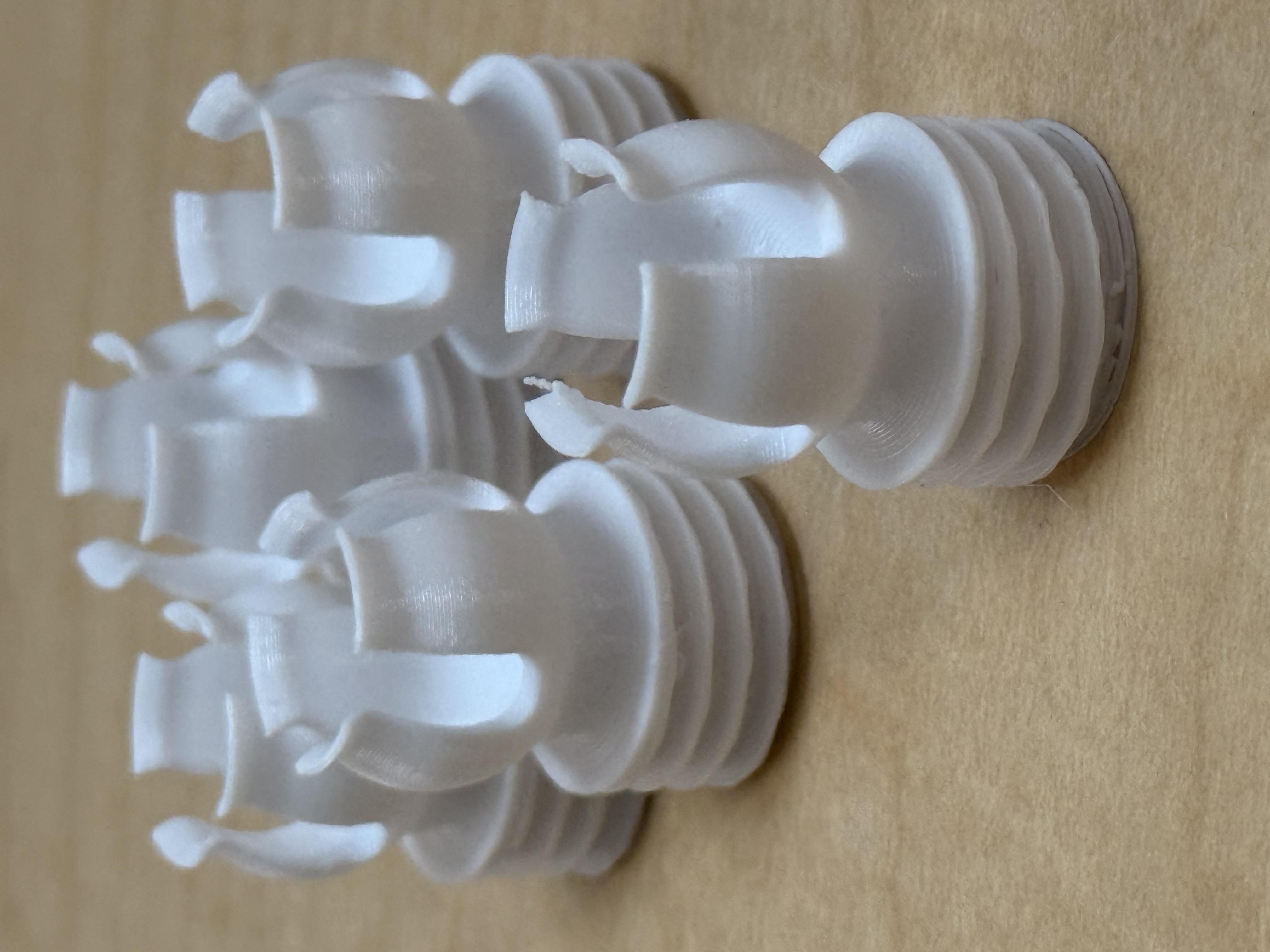 White 3D-printed replaceable MODU joint components