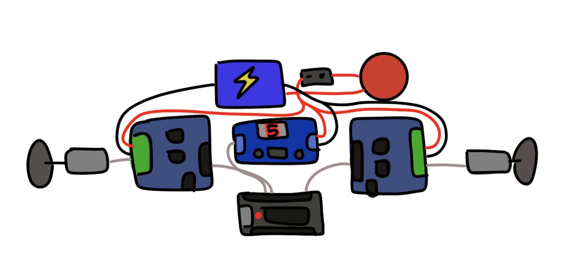Sketch mapping the MVP robot electronic layout